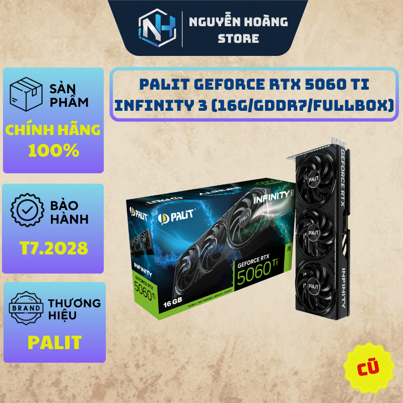 VGA card màn hình Palit Geforce RTX 5060Ti Infinity 3 16G Cũ