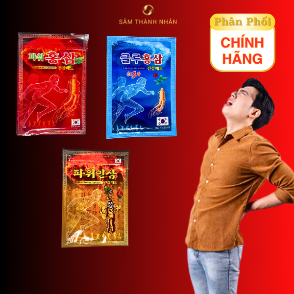 Miếng Dán Giữ Nhiệt Hồng Sâm Hàn Quốc Hình Người Chạy Gói 20 Miếng