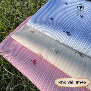 Vải Sọc Thêu Ngựa Tân Phước, Chất Poly Thêu, Mềm Mại, May Quần Ống Rộng, Váy Đầm, Sơ Mi Thời Trang