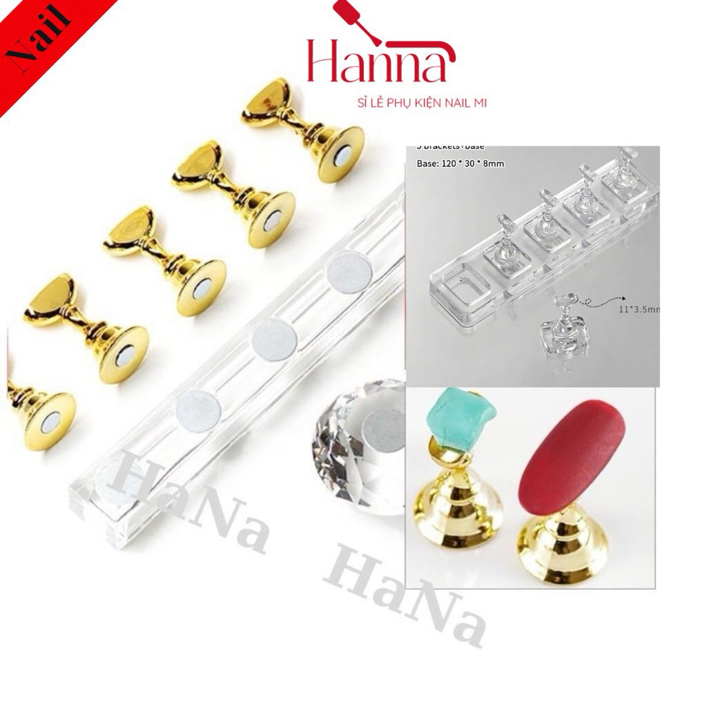 Đế cờ Nam Châm, đế Gắn móng để học nail - set *5 chiếc