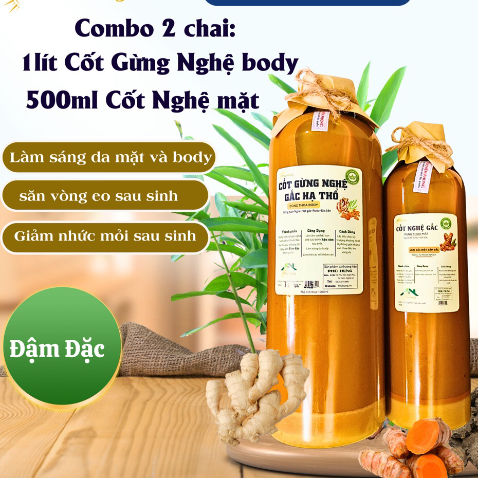 Cốt Gừng Nghệ Gấc Hạ Thổ Thoa Body Sau Sinh Làm sáng da,Giữ ấm cơ thể,mờ thâm…