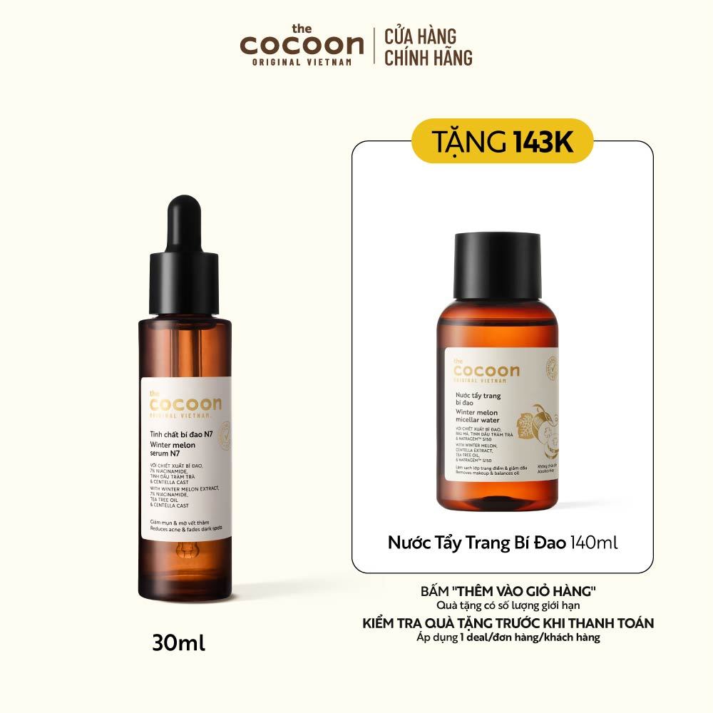 Tinh chất bí đao (serum) 7% Niacinamide (N7) sạch mụn chuyên sâu & mờ vết thâm Cocoon 30ml
