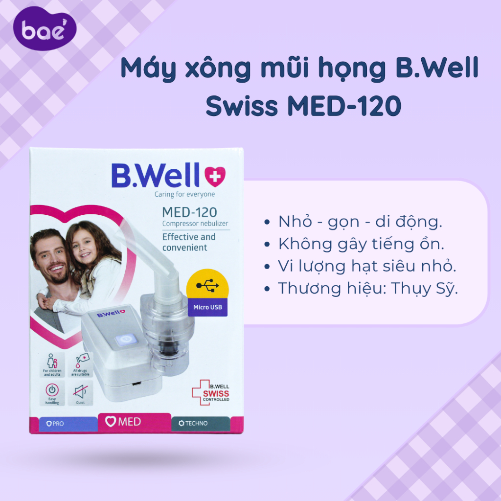Máy xông khí dung MED 120 Bwell Thuỵ Sĩ (Hàng chính hãng)