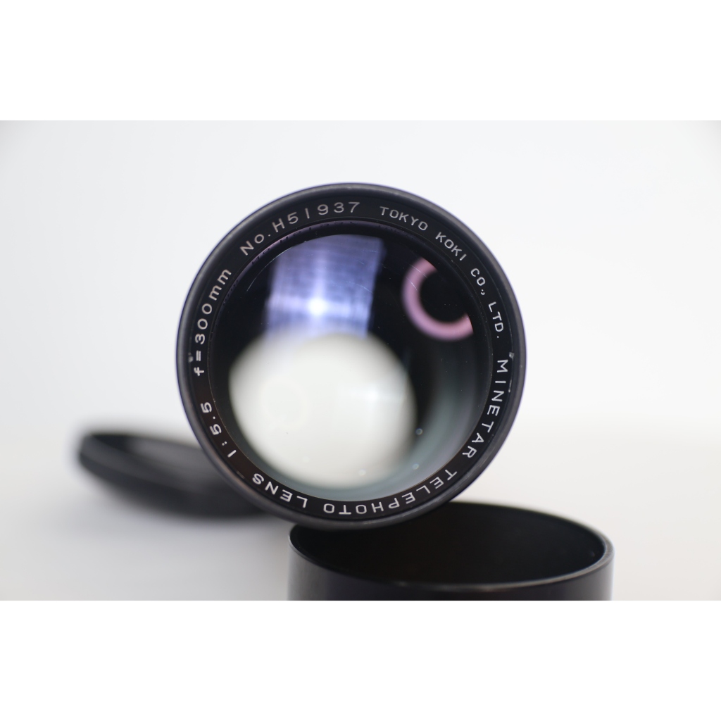 Lens phim tele Tokyo Koki MINETAR Telephoto Lens 300mm f/5.6 - ngàm m42 - nắp kèm chuyển ngàm SR - Lens máy ảnh