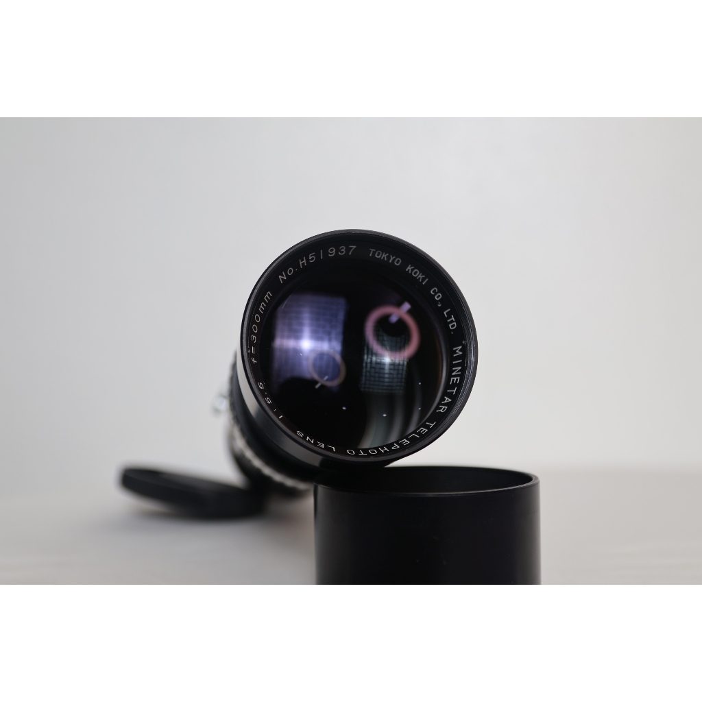 Lens phim tele Tokyo Koki MINETAR Telephoto Lens 300mm f/5.6 - ngàm m42 - nắp kèm chuyển ngàm SR - Lens máy ảnh