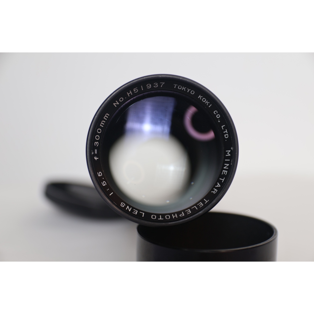 Lens phim tele Tokyo Koki MINETAR Telephoto Lens 300mm f/5.6 - ngàm m42 - nắp kèm chuyển ngàm SR - Lens máy ảnh