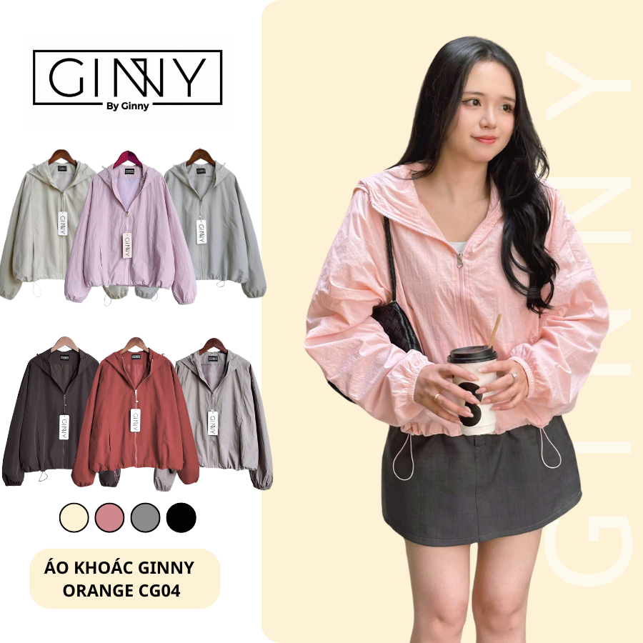 𝐆𝐈𝐍𝐍𝐘 Áo khoác dù Orange CG-02 chống nắng - tia UV | Tone màu basic dễ phối