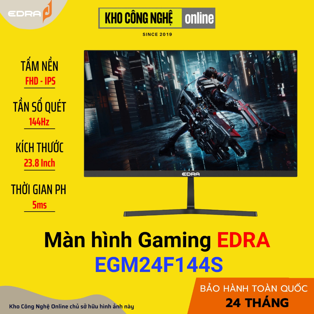 Màn hình gaming EDRA EGM24F144S 24 inch FullHD 144Hz (Hàng Chính Hãng)