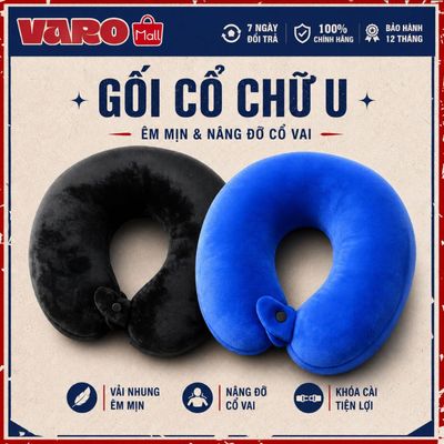 Gối Tựa Cổ Chữ U VARO Helmets Vải Nhung Mềm Mịn, Nâng Đỡ Cổ Vai Khi Đi Du Lịch, Máy Bay, Văn Phòng