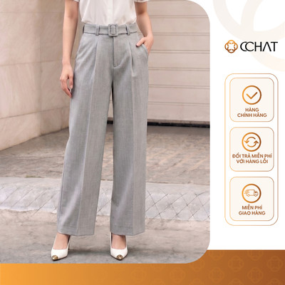 Quần Ống Rộng 𝐂𝐂𝐇𝐀𝐓 Dáng Suông Đứng Tặng Kèm Đai Chất Liệu Tuytsi Cao Cấp 16QDS2033ST