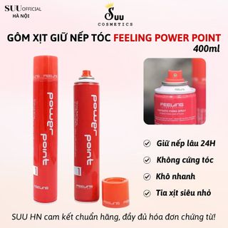 [CHUẨN HÃNG] Gôm Đỏ Keo Xịt Tạo Kiểu Giữ Nếp Tóc Nam Nữ Power Point Feeling Chính Hãng 400ml