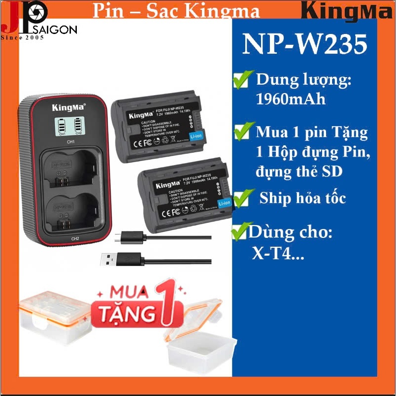 PIN KINGMA FOR FUJIFLIM NP-W235 DUNG LƯỢNG 2400MAH