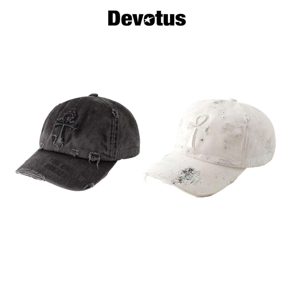 Nón kết mũ lưỡi trai Denim wash form mềm làm rách thủ công thêu nổi logo DEVOTUS - JEAN DIVE CAP