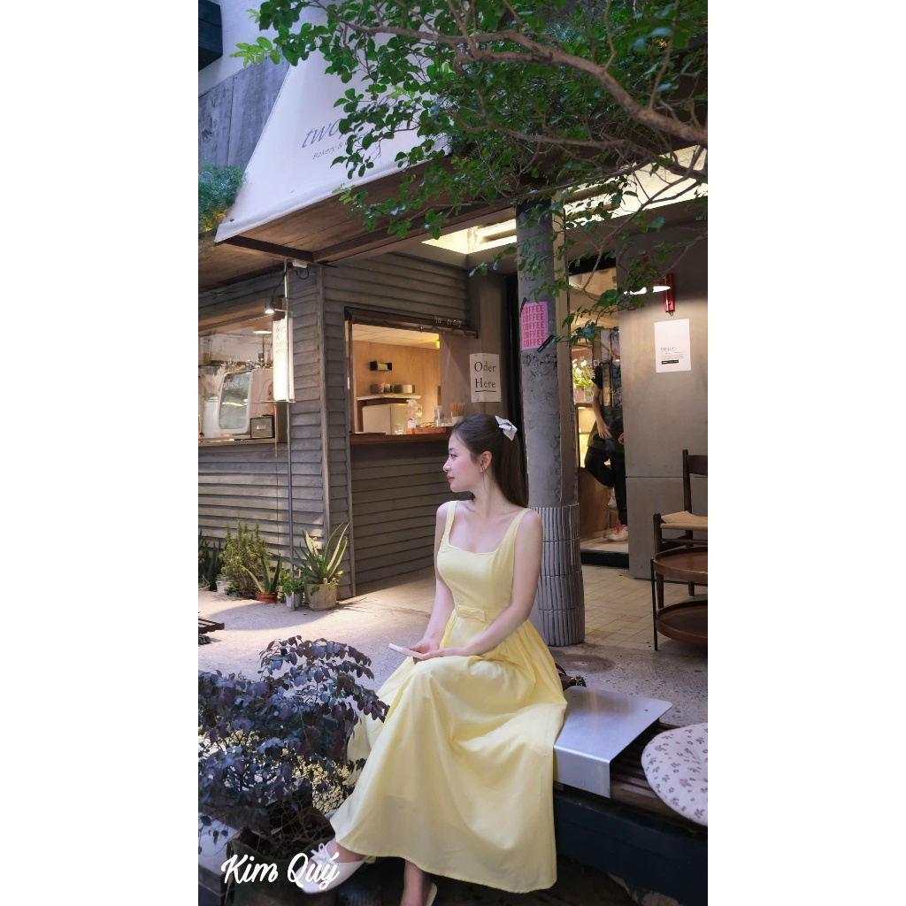 Đầm Nữ 2 Dây Màu Vàng Pastel Dáng Xòe Tiểu Thư Hàn Quốc Váy Dài Dịu Dàng Đi Tiệc Đi Biển | BigBuy360 - bigbuy360.vn