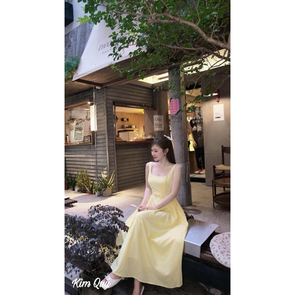 Đầm Nữ 2 Dây Màu Vàng Pastel Dáng Xòe Tiểu Thư Hàn Quốc Váy Dài Dịu Dàng Đi Tiệc Đi Biển | BigBuy360 - bigbuy360.vn