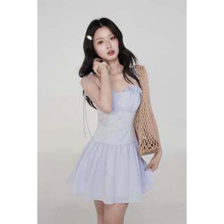Đầm SAVY - Đầm 2 dây hoa nhún ngực GOLA DESIGNS