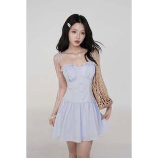 Đầm SAVY - Đầm 2 dây hoa nhún ngực GOLA DESIGNS