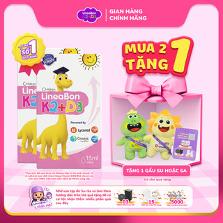[Chọn Quà tặng] Combo 2 LineaBon D3K2 - Nhỏ giọt 15ml  - Hỗ trợ hấp thu canxi cho bé Vitamin D3K2