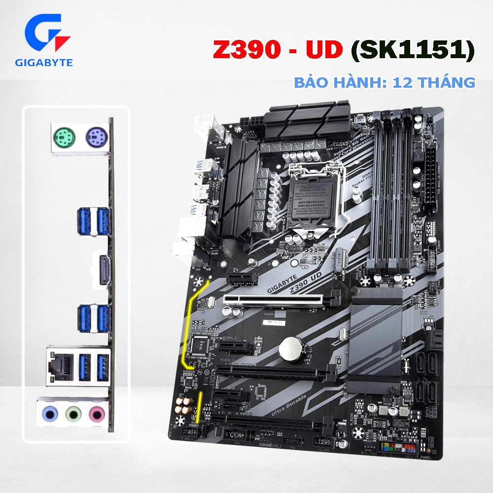 Main Gigabyte Z390 UD Socket 1151 DDR4 ATX Hỗ Trợ Intel i3 i5 i7 i9 Gen 8 Gen 9 Gaming Cao Cấp. Bảo 