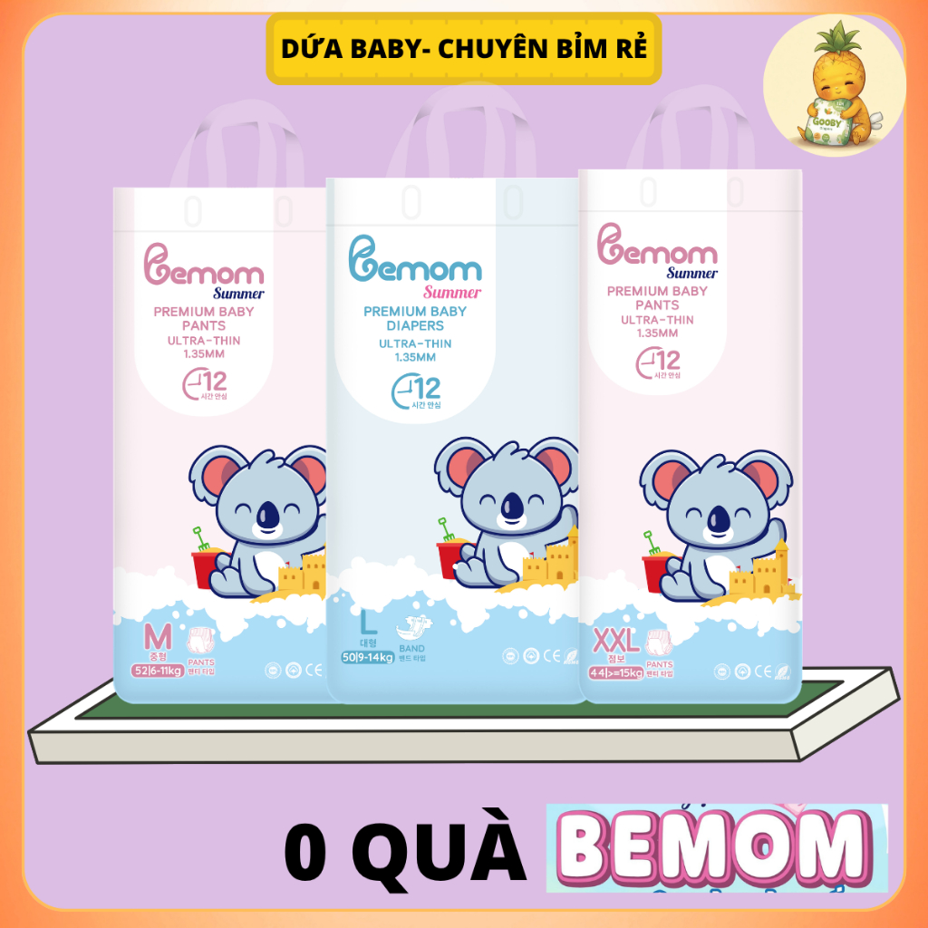 Tã/Bỉm QUẦN Bemom Summer Hàn Quốc, Bỉm Ngày Siêu Mỏng, Thoáng Khí - DỨA BABY