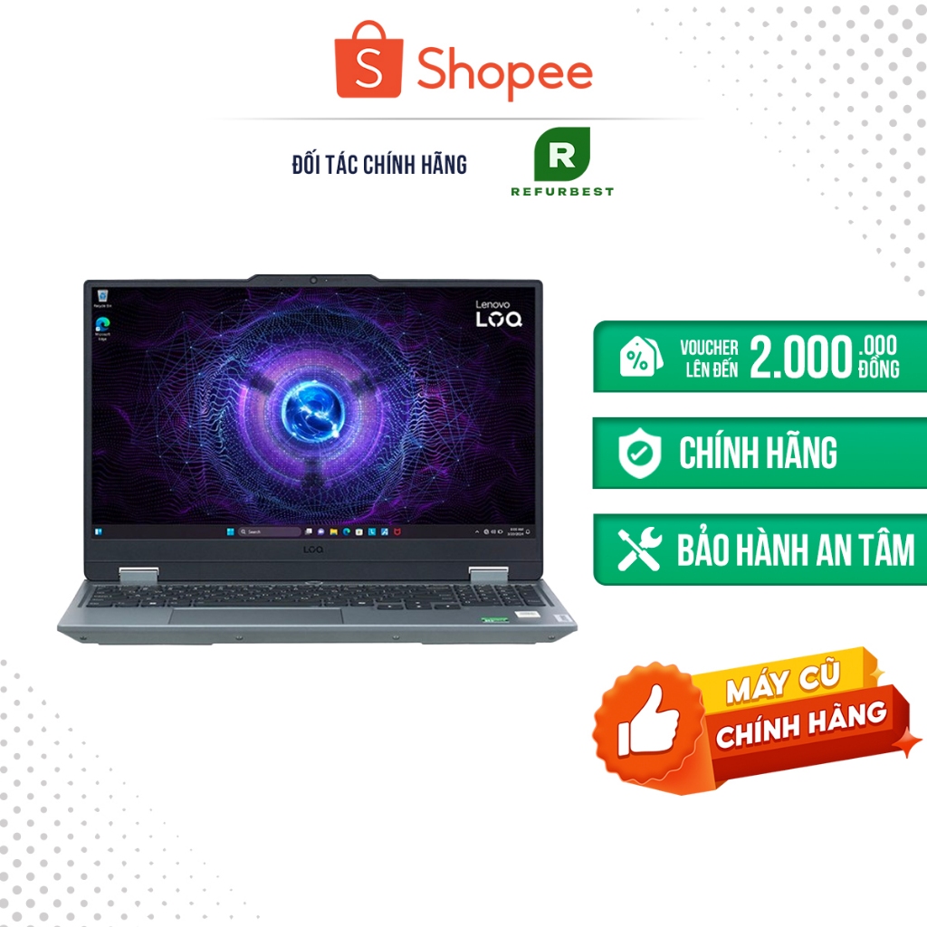 [Máy cũ] - [Trả bảo hành] Lenovo LOQ 15IAX9 i5 12450HX/24GB/512GB/6GB RTX3050/(83GS00D9VN) (Xám)