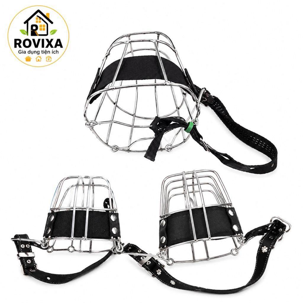 Rọ Mõm Chó Inox Size S/M/L | Rọ Mõm Thép Không Gỉ Chống Cắn, Chống Ăn Bậy