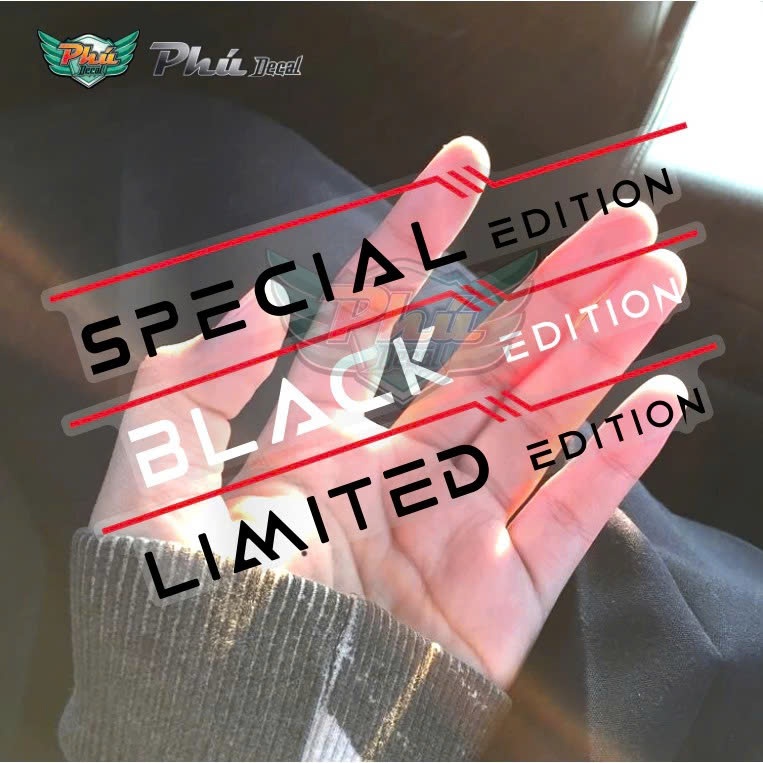 [ 1 Tem ] UV DTF chữ phiên bản dán được tất cả các xe Limited Edition, Black Edition,Special Edition