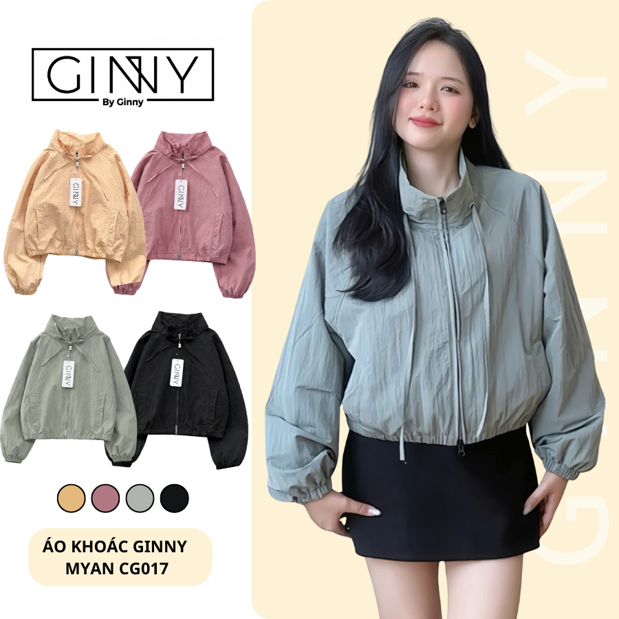 Áo khoác 𝐆𝐈𝐍𝐍𝐘 Dù Myan CG017 Chống Nắng Chất Vải Cao Cập Thiết Kế Dễ Thương Form Lửng