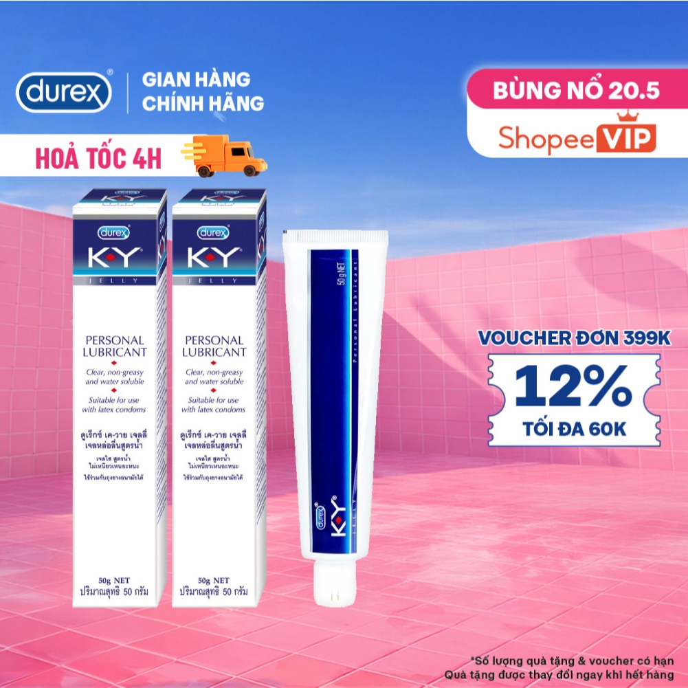 [HỎA TỐC 4H] Combo 2 gel bôi trơn Durex K-Y Jelly 50g ( KY Jelly)