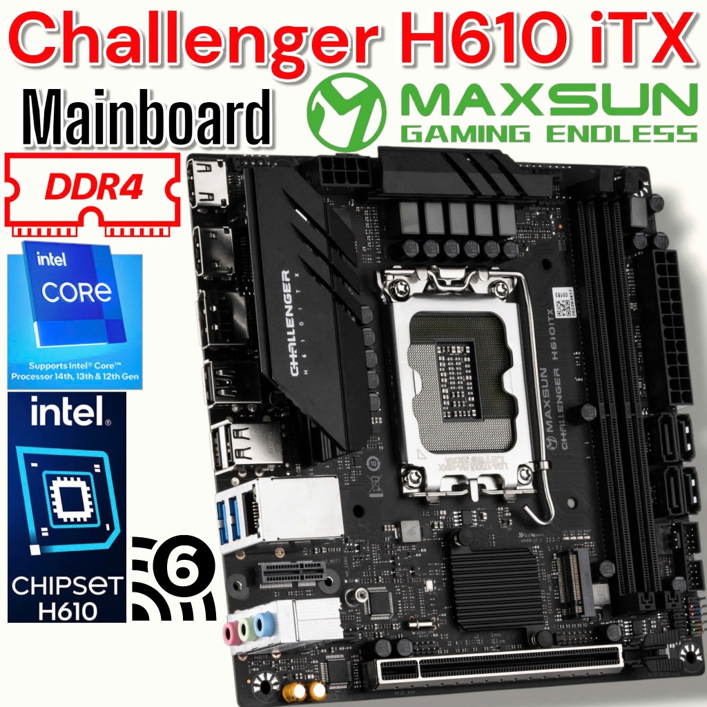 Mainboard Maxsun Challenger H610 iTX WiFi D4 - Rẻ Nhất Sàn - 2nd Đẹp 98% - Bo Mạch Chủ