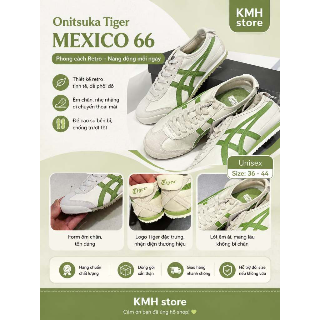 KMH store  [ Chính Hãng ]  Giày Onitsuka Tiger Mexico 66 SD ‘Birch Green’ 1183C015-201
