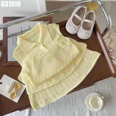 Set Áo Thun Gân Sát Nách Phối Chân Váy Xòe Chấm Bi Sành Điệu Cho Bé Gái MINT'S CLOSET GS1496