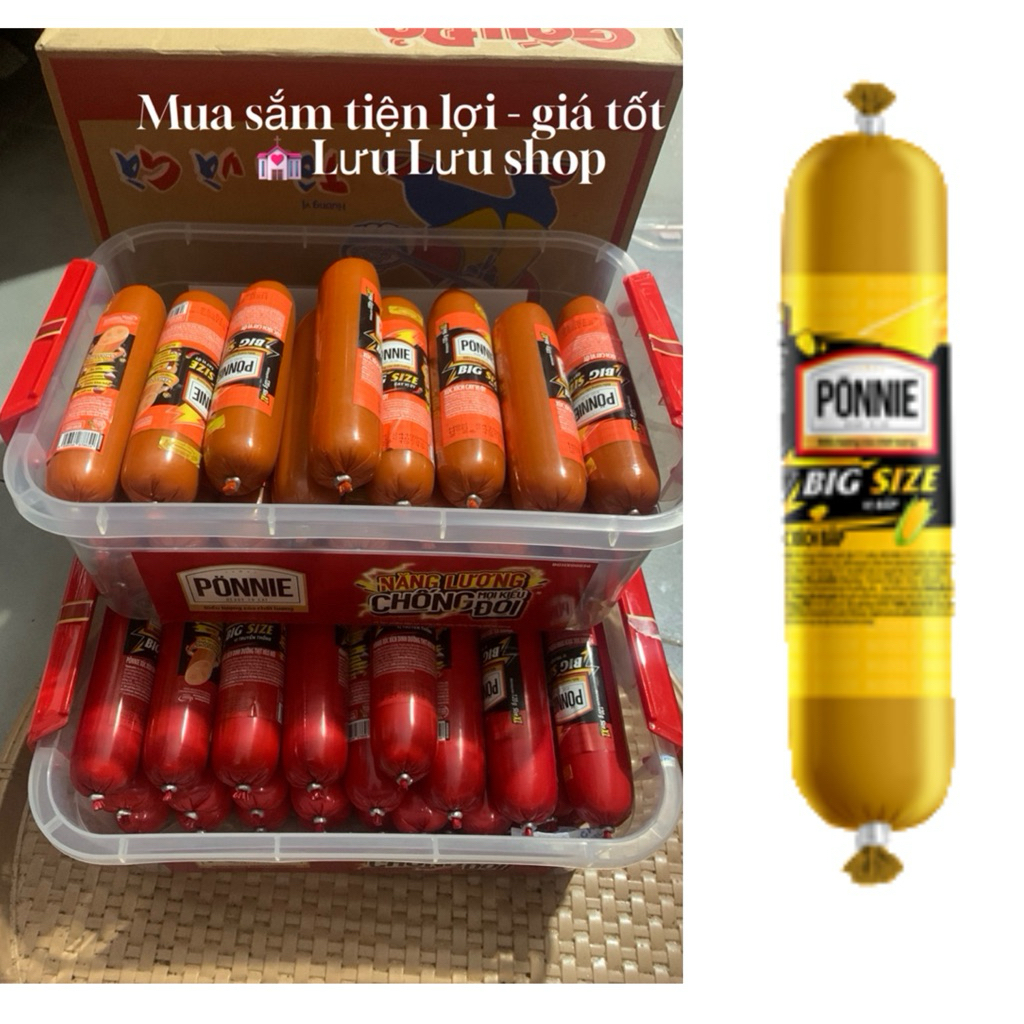 Combo 3 cây xúc xích Ponnie big size vị truyền thống/ vị cay
