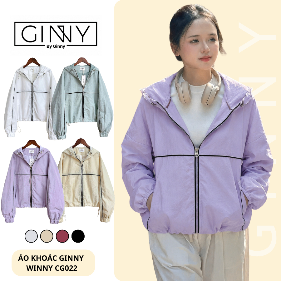 𝐆𝐈𝐍𝐍𝐘 Áo Khoác Dù Winny CG022 Chống Nắng Tia UV Màu Sắc Basic Đơn Giản Dễ Phối Dễ Thương