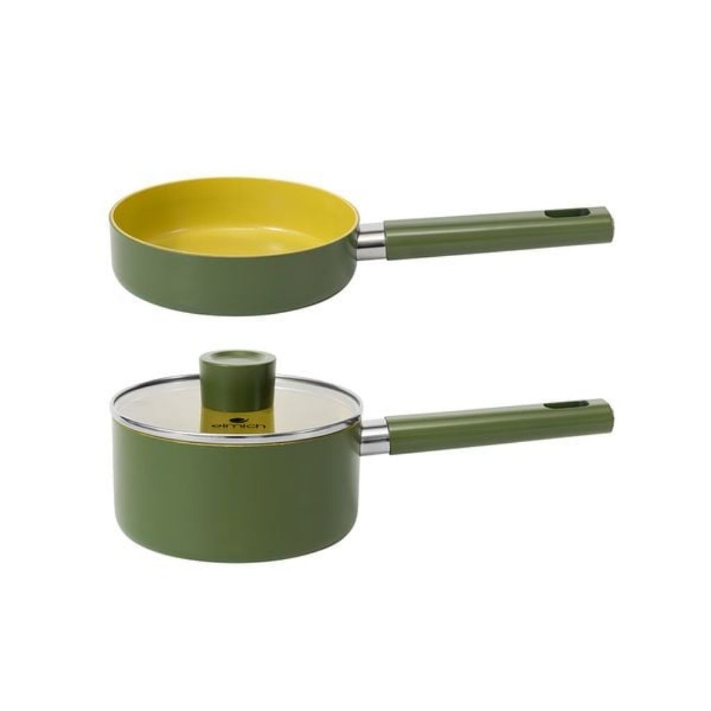 Elmich-Bộ nồi chảo chống dính Ceramic Elmich Olive Baby EL5242OV16 size 16cm