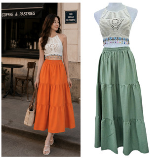 Chân váy đũi xinh xắn, nhiều màu, trẻ trung, chân váy midi