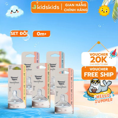Núm Ty Silicon Siêu Mềm Tự Nhiên Tommee Tippee Natural Start Nhiều Size (Vỉ Đôi, Tách Lẻ)