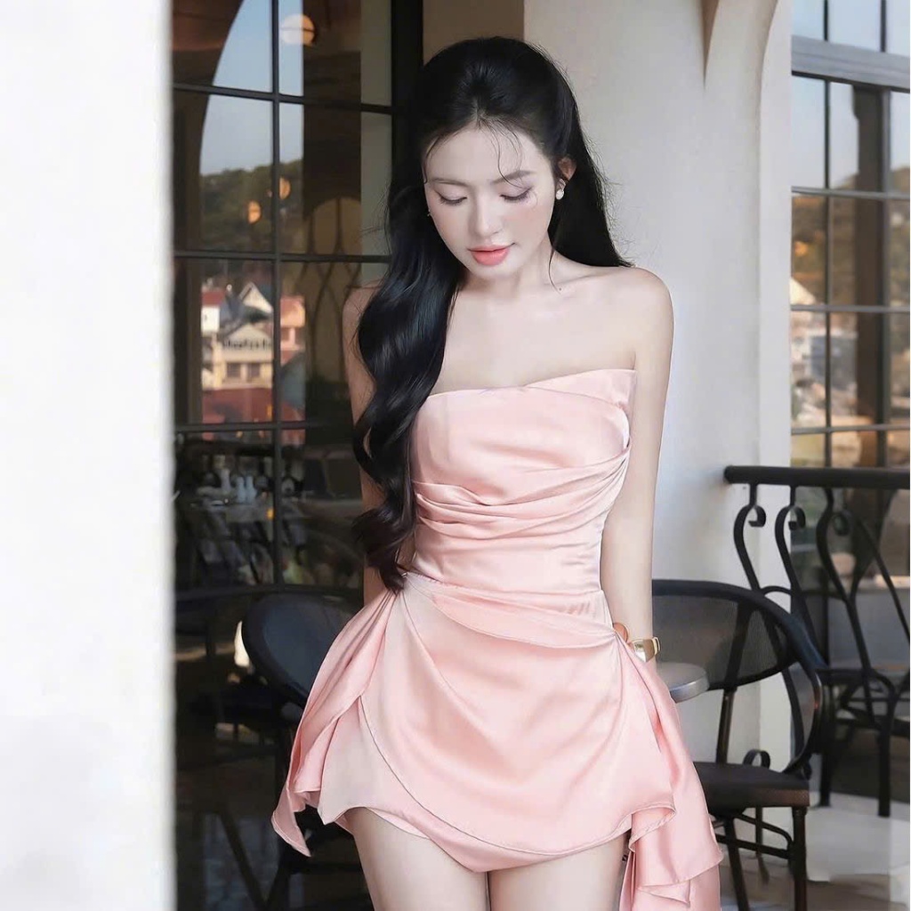 PV170 ✨ ĐẦM CÚP NGỰC PEACH GIRL – PUREY SIÊU CUỐN 🍑