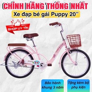 Xe đạp trẻ em Thống Nhất, bé gái từ 7-12 tuổi Puppy 2026 (tặng: lục giác, chuông, dầu xích)