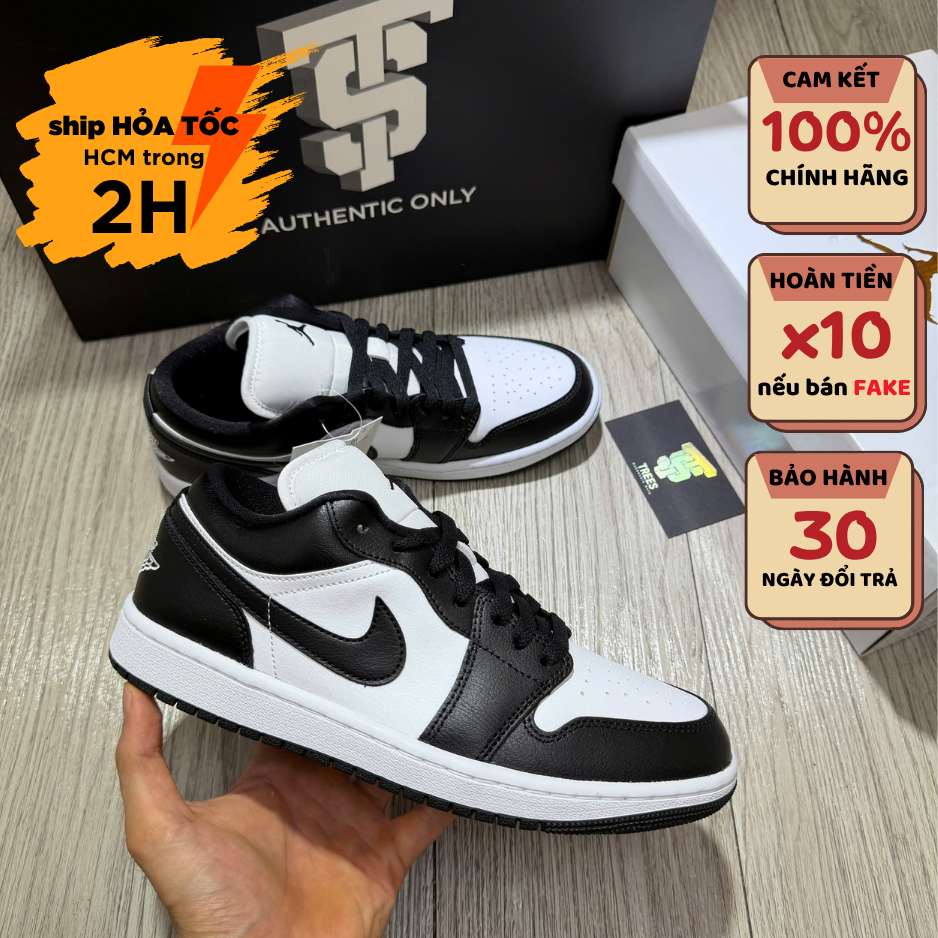 [HÀNG NHẬP JAPAN] Giày thể thao JORDAN 1 LOW WHITE BLACK Trắng Đen - DC0774 101 New Full Box Tag