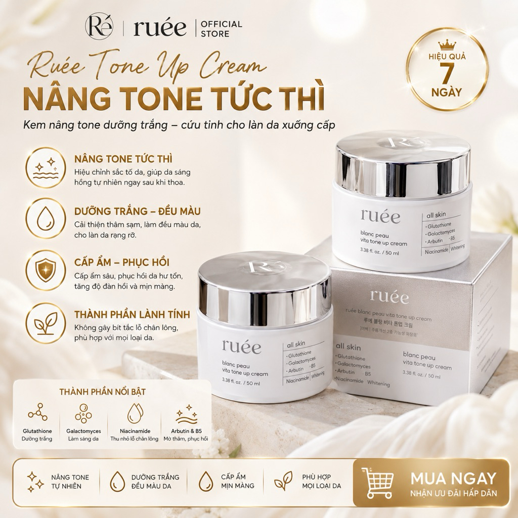 Kem Nâng Tông Tế Bào Gốc  RUEE BLANC PEAU VITA Tone Up Cream 50ml