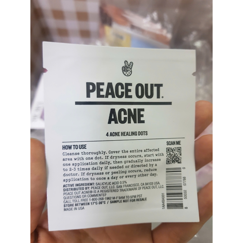 Sample Miếng Dán Chấm Mụn Peace Out Acne Giúp Giảm Sưng Đỏ (Gói 4 miếng)