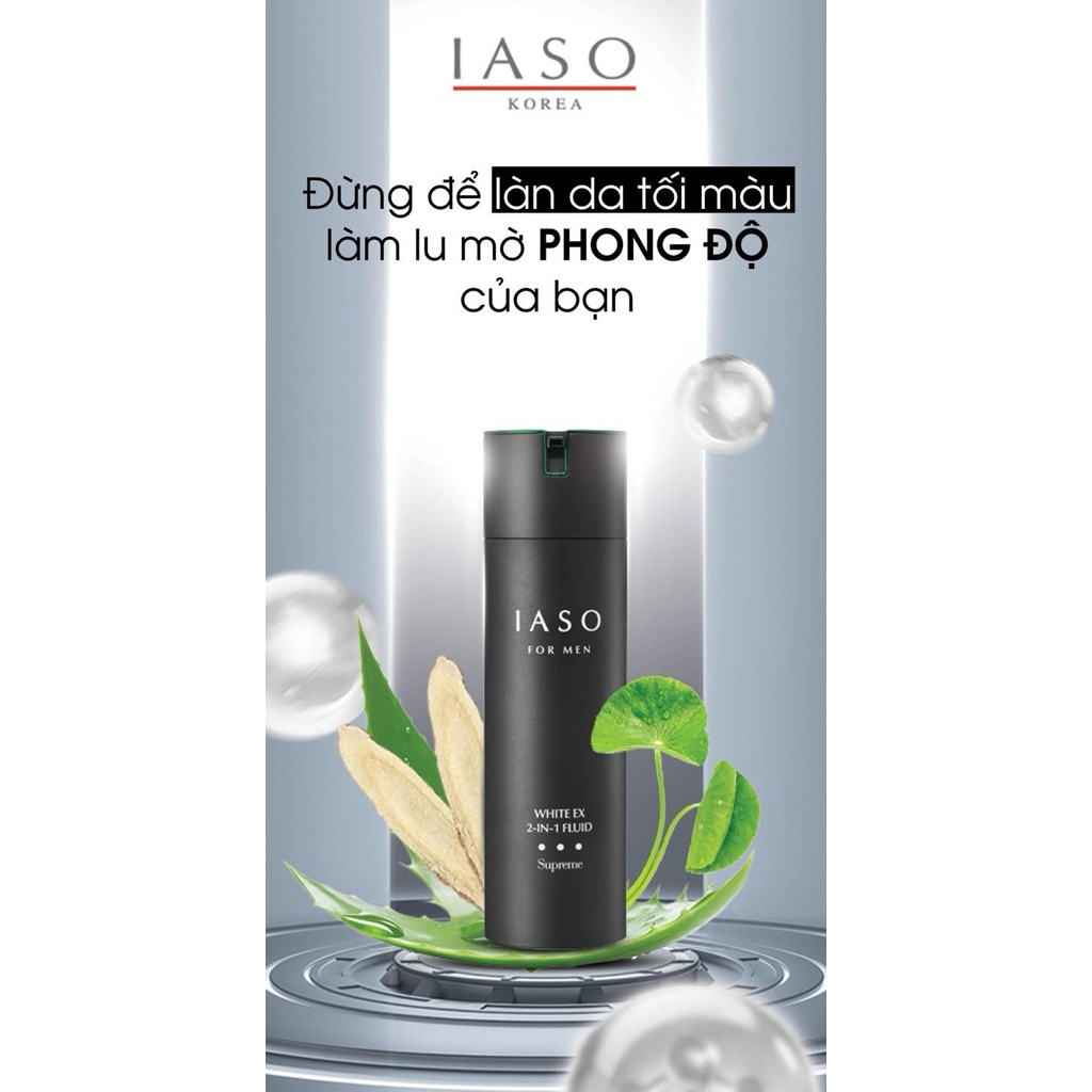 [CHÍNH HÃNG] IASO DR IASO Tinh Chất Giúp Làm Trắng Da 2 Trong 1 Cho Nam IASO FOR MEN WHITE EX 2 IN 1