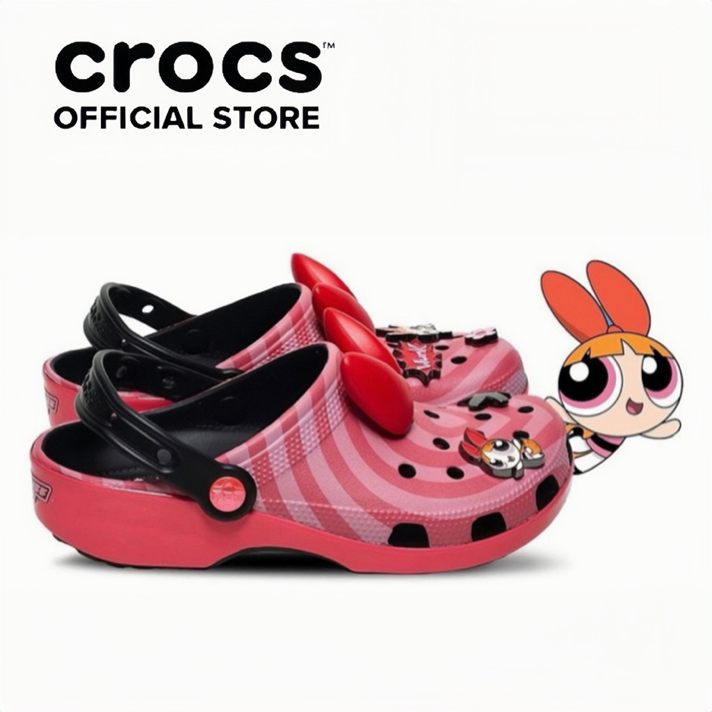 [ CHÍNH HÃNG ] GIÀY CROCS THE POWERPUFF GIRLS BLOSSOM CLASSIC CLOG-ĐỎ