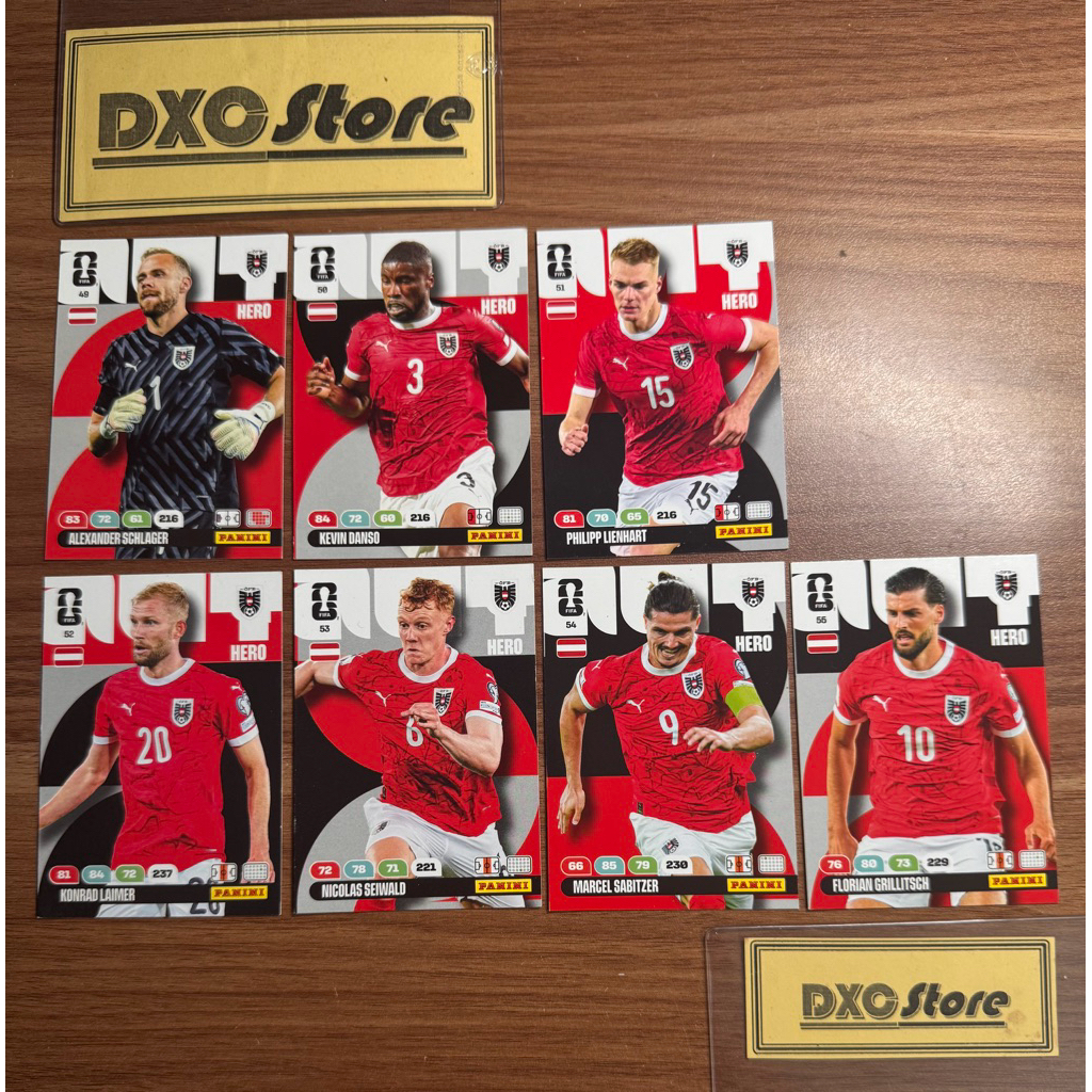 [ CHÍNH HÃNG ] - LOT THẺ HERO - PANINI ADRENALYN XL WORLD CUP 2026 - AUSTRIA