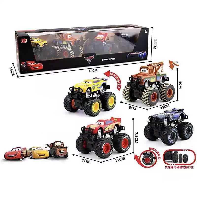 Bộ 7 Xe Mô Hình Monster Truck - Mc Queen 95 Cỡ Lớn Hoạt Hình Cho Bé Từ 3 Tuổi