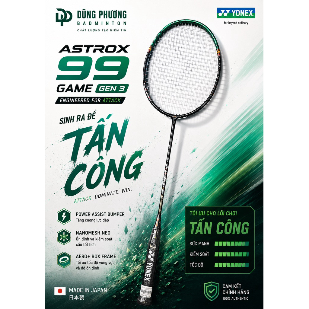 [HỎA TỐC] Vợt Cầu Lông 99Game Gen3  Chính Hãng  | Dũng Phương Badminton