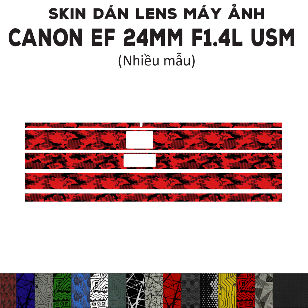 Skin dán Lens Canon EF 24mm F1.4L USM (Nhiều mẫu) | Decal Film 3M dán bảo vệ ống kính máy ảnh 24 mm