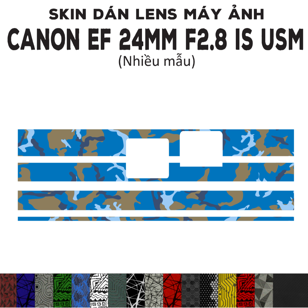 Skin dán Lens Canon EF 24mm F2.8 IS USM  (Nhiều mẫu) | Decal Film 3M dán bảo vệ ống kính máy ảnh 24 