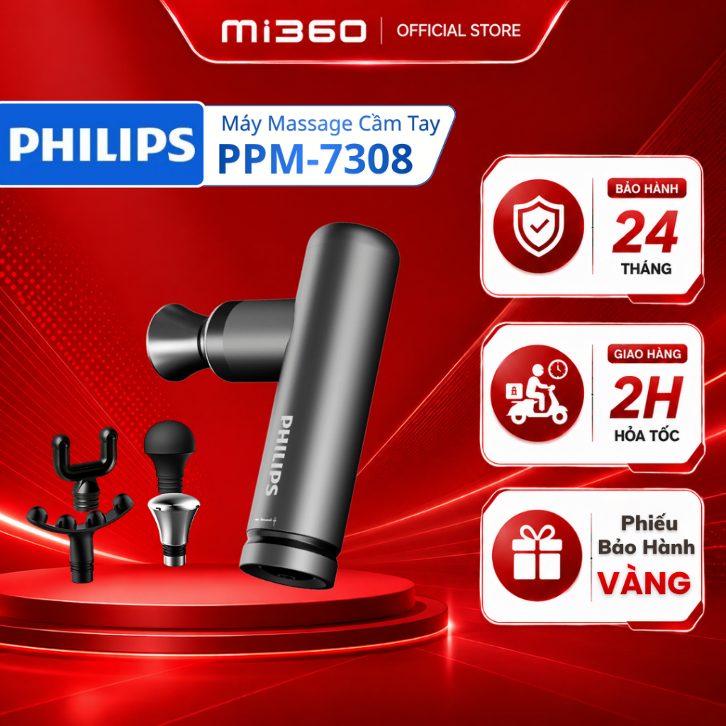 Máy Massage Cầm Tay Mini PHILIPS 7308 | Massage chuyên sâu | BH 24 Tháng